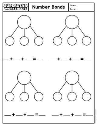 Number Bond Template - Superstar Worksheets