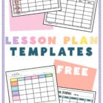 Graphic showing four different free lesson plan templates.