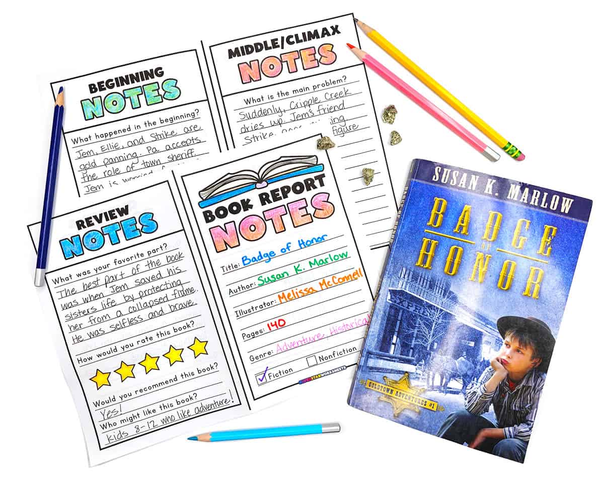 book report template free download