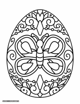 Easter Egg Coloring Pages - Superstar Worksheets