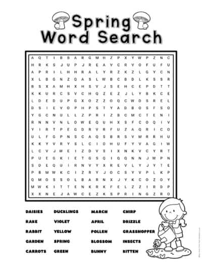 Spring Wordsearch - Superstar Worksheets