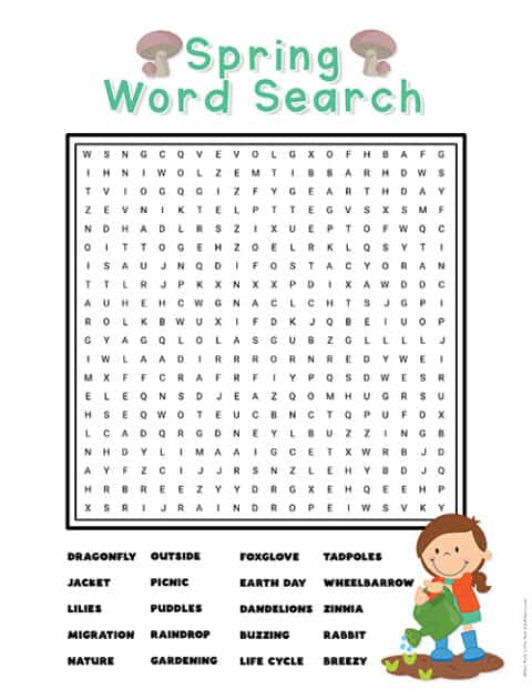 Spring Wordsearch - Superstar Worksheets