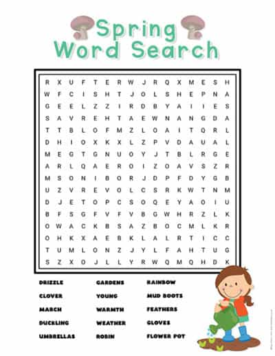 Spring Wordsearch - Superstar Worksheets