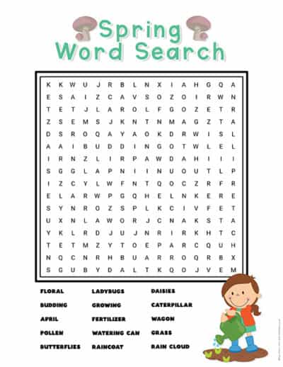 Spring Wordsearch - Superstar Worksheets