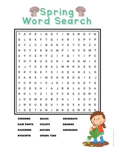 Spring Wordsearch - Superstar Worksheets