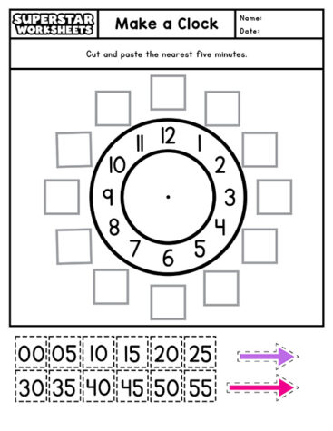 Clock Template - Superstar Worksheets