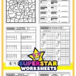 Ten frame worksheet graphic showing six different pages.