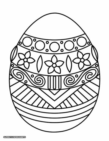 Easter Egg Coloring Pages - Superstar Worksheets