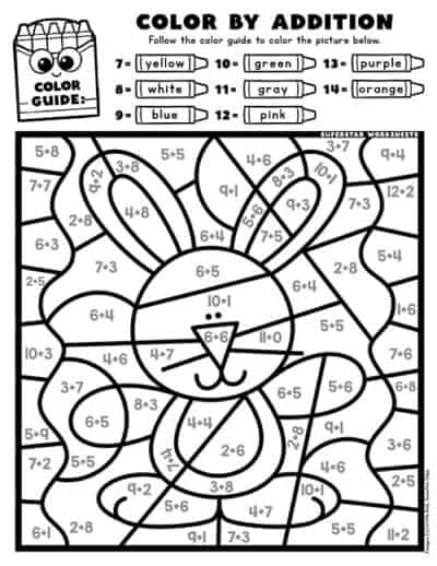 Easter Color By Number - Superstar Worksheets