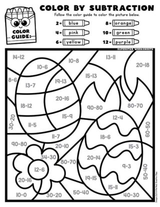 Easter Color By Number - Superstar Worksheets