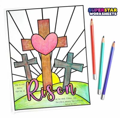 Cross Coloring Pages - Superstar Worksheets