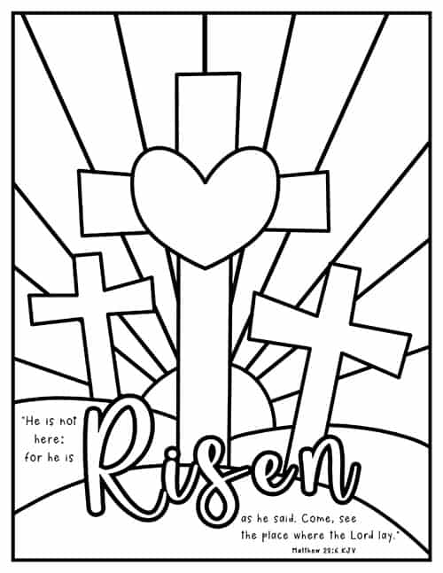 Biblical Cross Colouring Page - Printable Resource for Kids