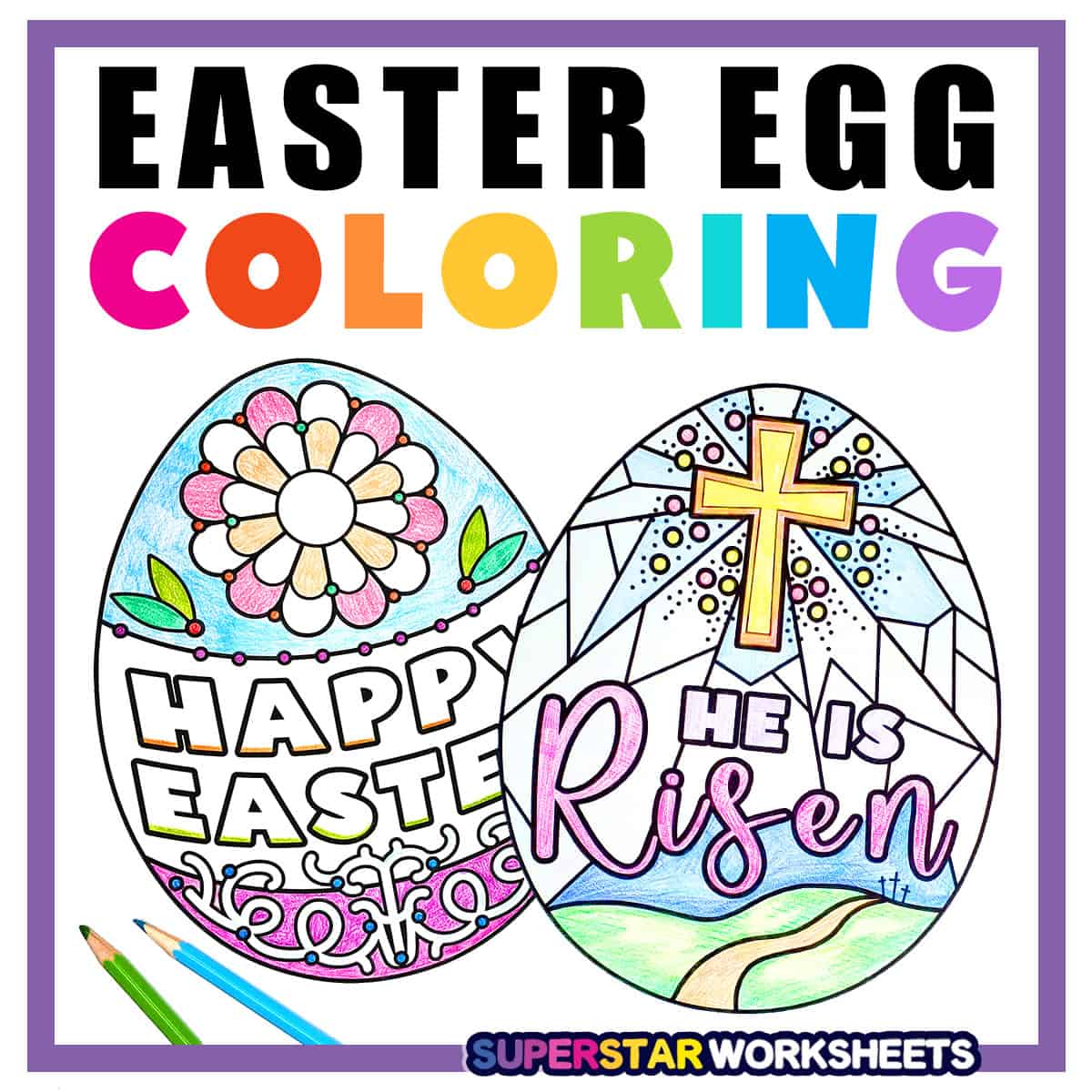 Easter Egg Coloring Pages - Superstar Worksheets