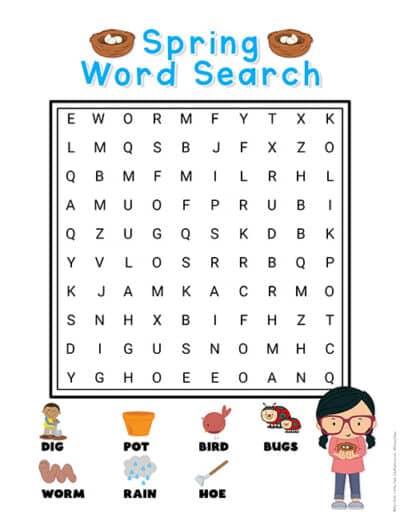 Spring Wordsearch - Superstar Worksheets