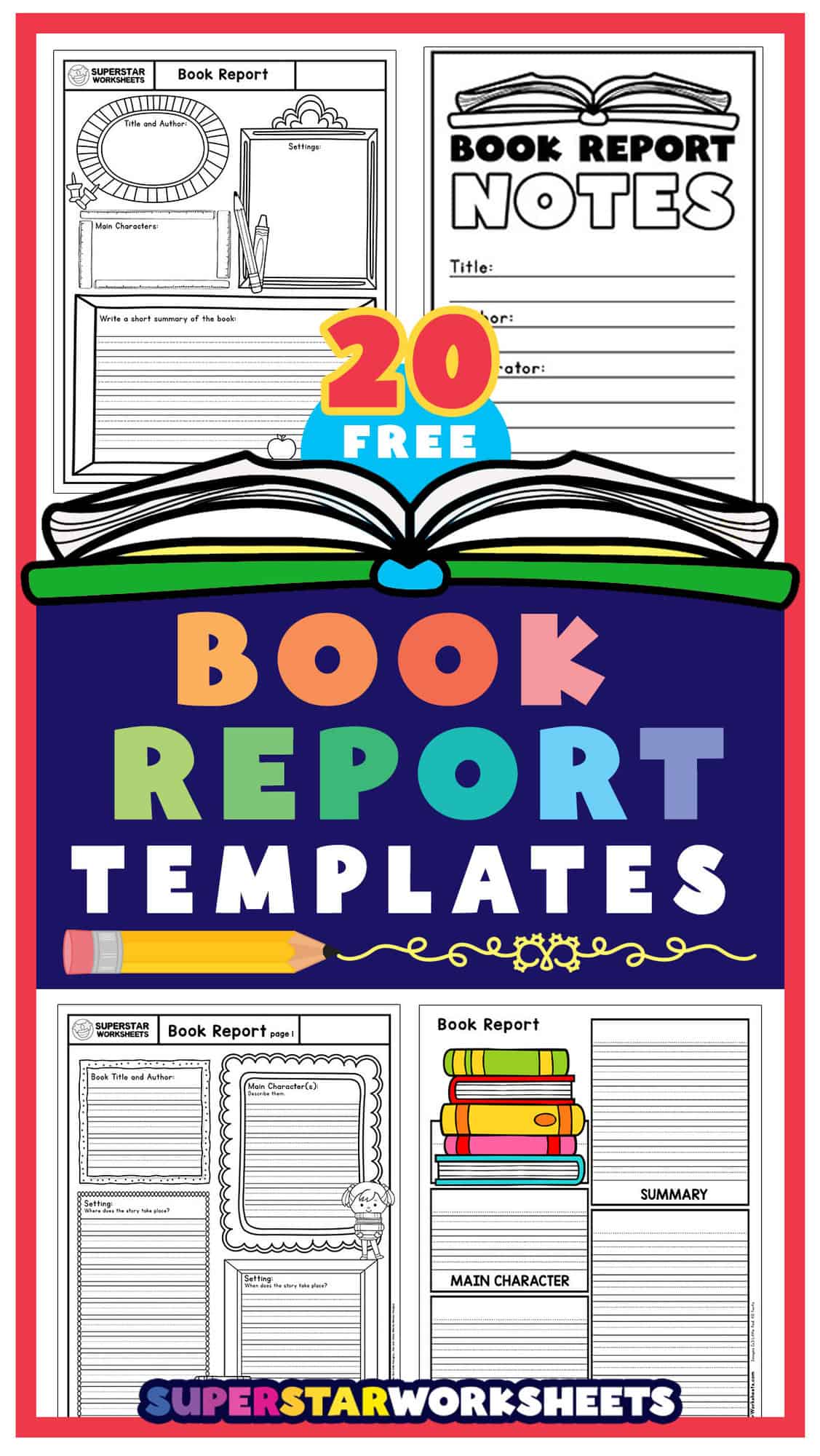 Book Report Templates - Superstar Worksheets