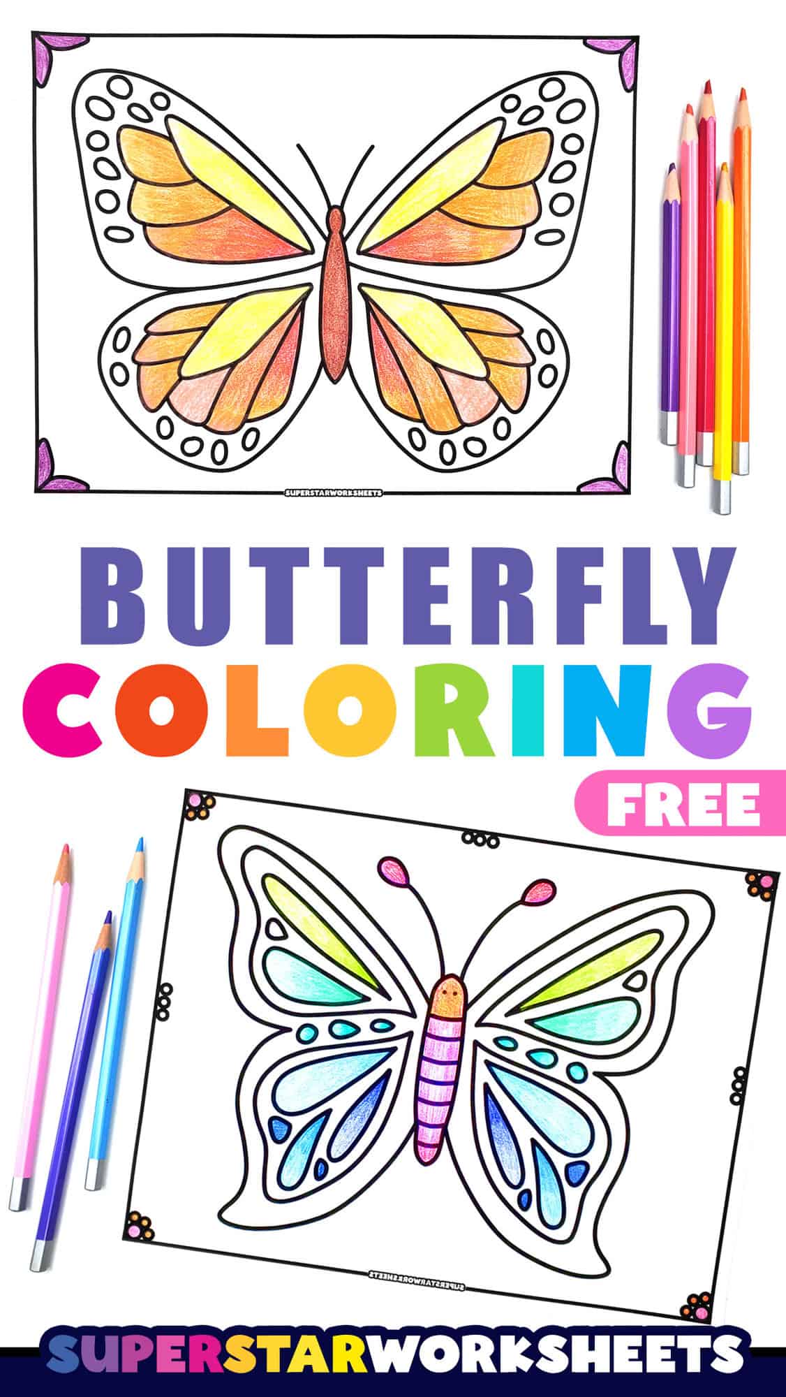 Butterfly Coloring Pages - Superstar Worksheets