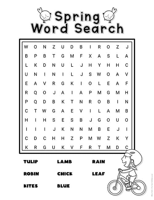 Words Beginning with B Wordsearch Worksheets