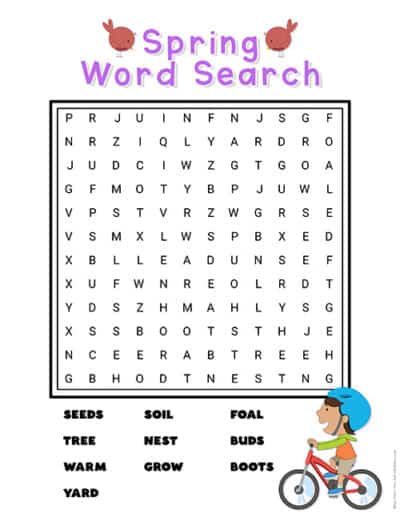 Spring Wordsearch - Superstar Worksheets