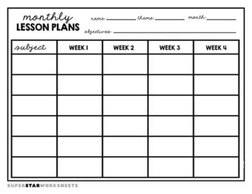 Lesson Plan Template - Superstar Worksheets