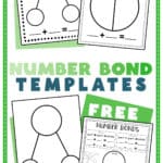 Four different number bond template examples showing what is included in this set.