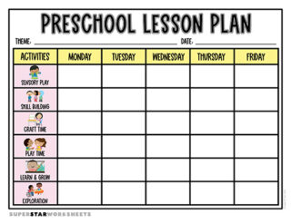 Lesson Plan Template - Superstar Worksheets