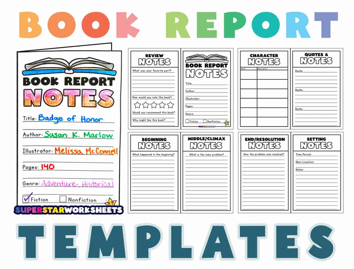 book report template free download