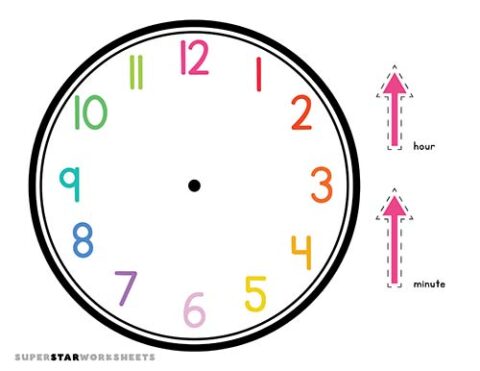 Clock Template - Superstar Worksheets