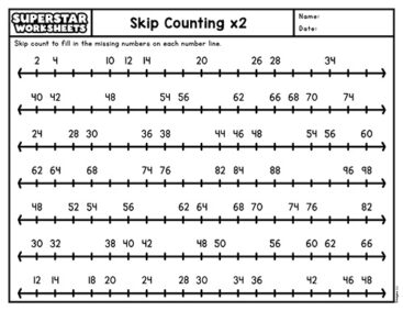 Skip Counting Worksheets - Superstar Worksheets