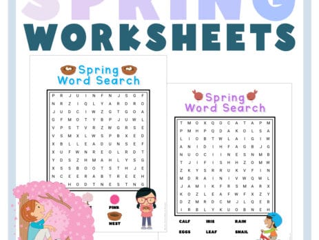 Two spring word search examples showing what this resource contains.