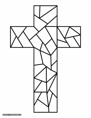 Cross Coloring Pages - Superstar Worksheets