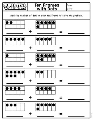 Ten Frame Worksheets - Superstar Worksheets