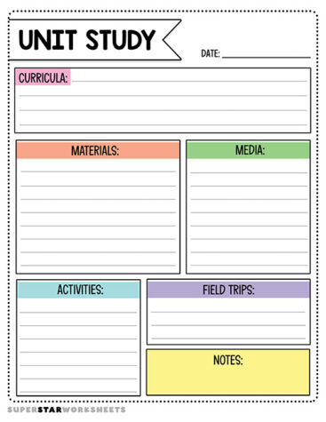 Lesson Plan Template (Free Printables) - Superstar Worksheets