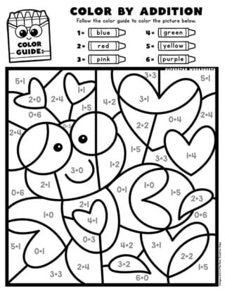 Valentines Day Color By Number - Superstar Worksheets