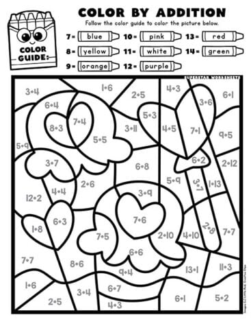 Valentines Day Color By Number - Superstar Worksheets