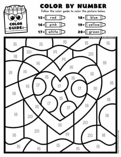 Valentines Day Color By Number - Superstar Worksheets