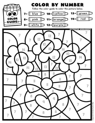 Valentines Day Color By Number - Superstar Worksheets