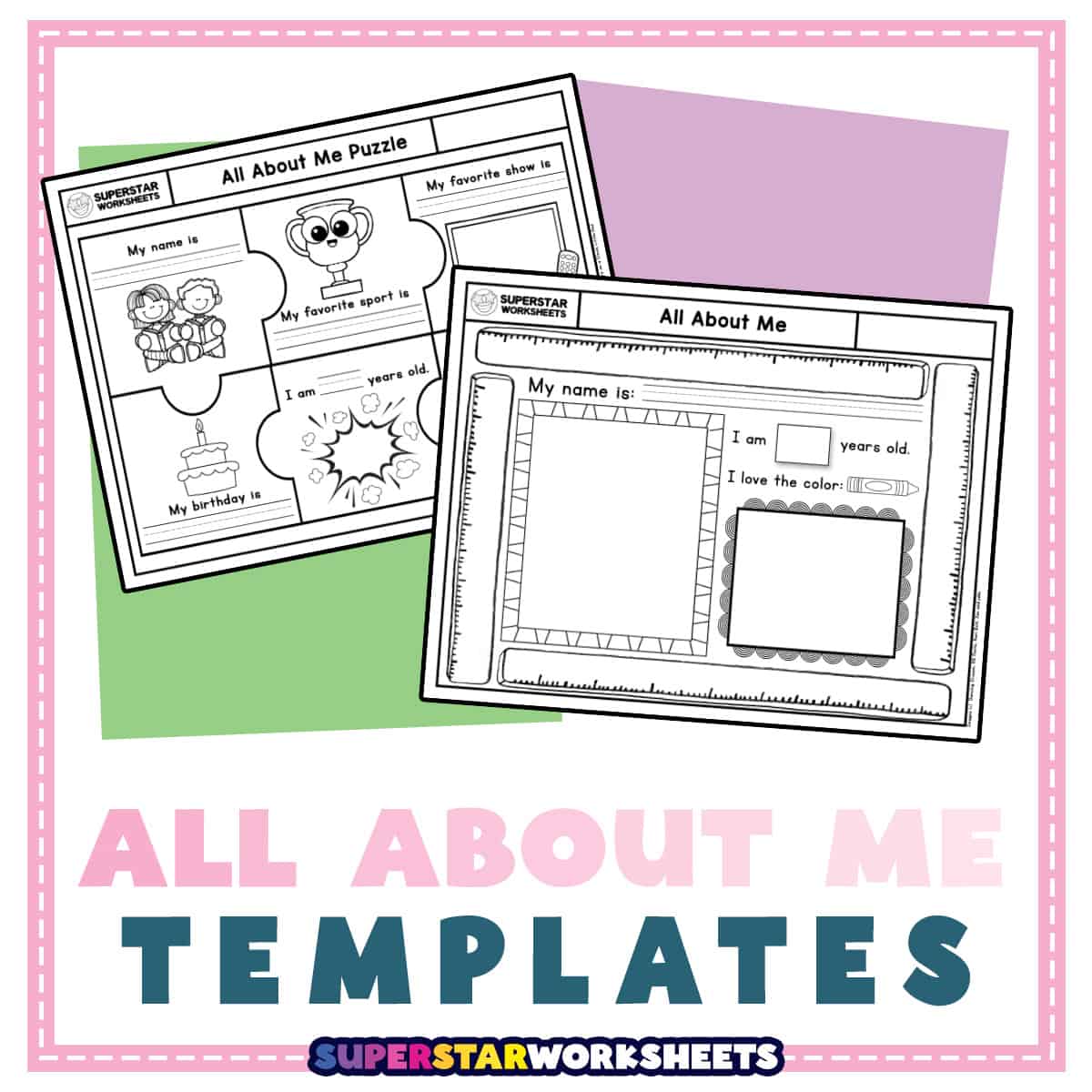 All About Me Template Superstar Worksheets