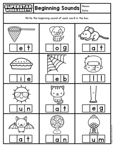 Beginning Sounds Worksheets - Superstar Worksheets