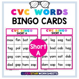 CVC Word BINGO - Superstar Worksheets