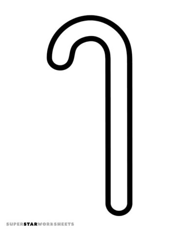 Candy Cane Template (Free Printables) - Superstar Worksheets