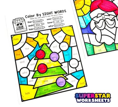 Christmas Color By Number - Superstar Worksheets