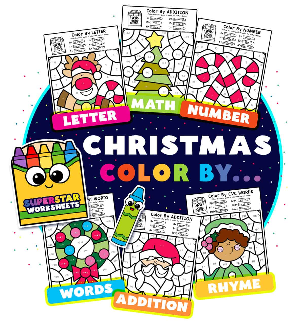 christmas math coloring pages for first grade