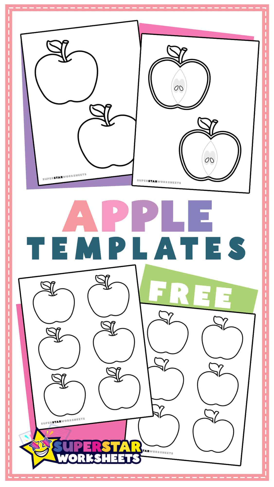 Apple Template - Superstar Worksheets