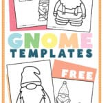 Graphic featuring four of our adorable gnome templates.