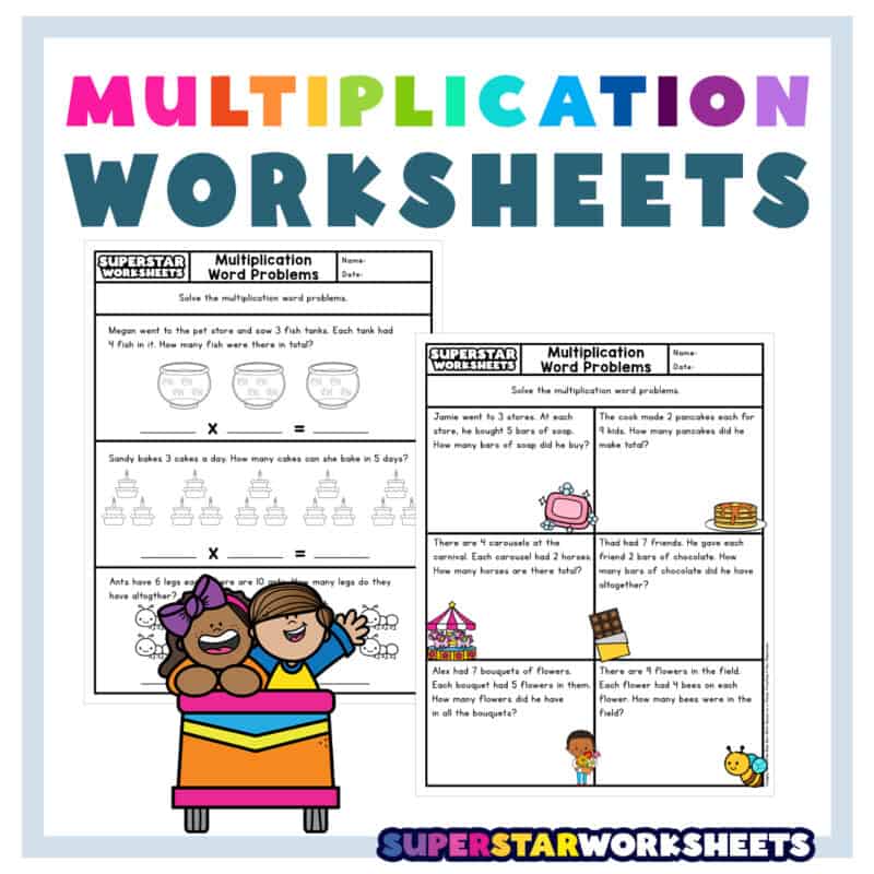 Multiplication Word Problems - Superstar Worksheets