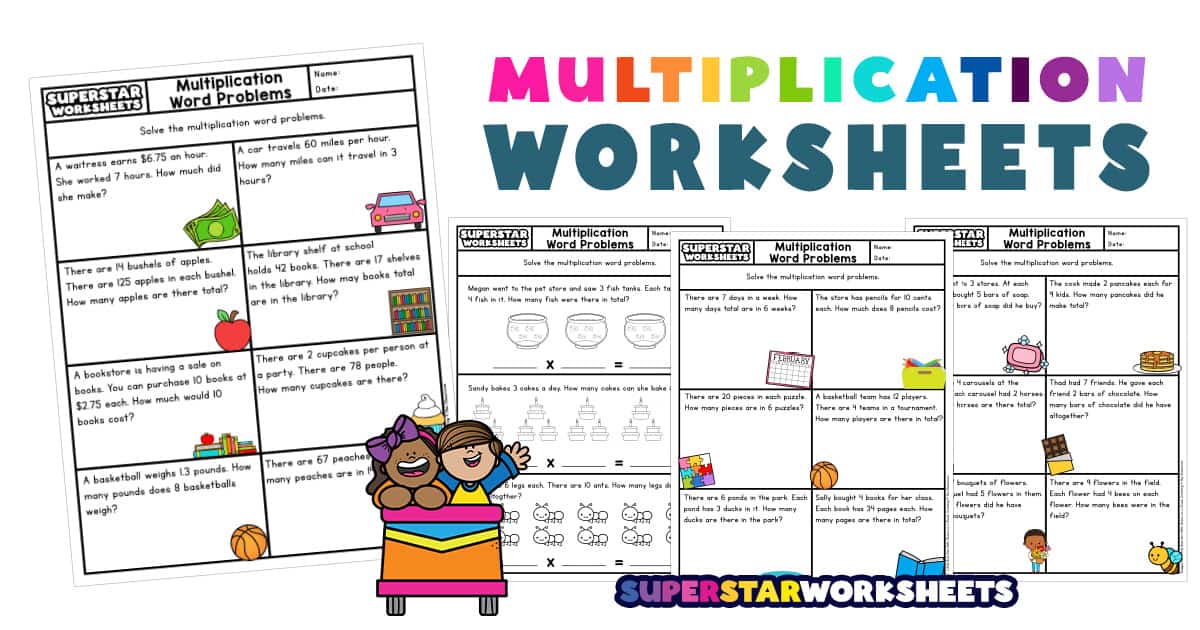 Multiplication Word Problems - Superstar Worksheets