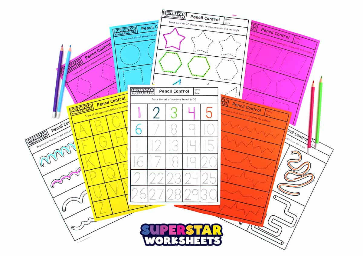 Pencil Control Worksheets - Superstar Worksheets