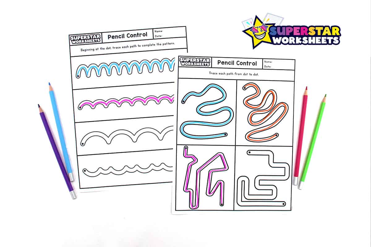 Pencil Control Worksheets - Superstar Worksheets