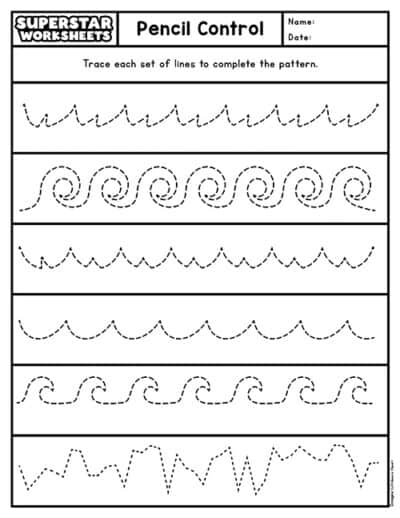 Pencil Control Worksheets - Superstar Worksheets