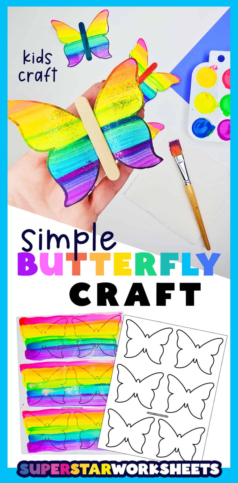 Preschool Butterfly Craft - Superstar Worksheets